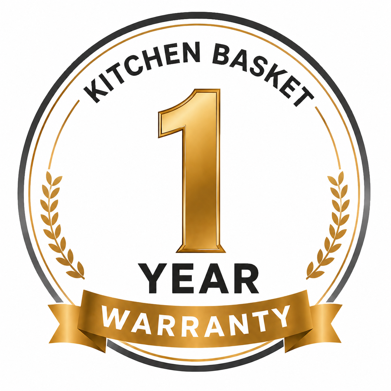1-Year Kitchen Basket Warranty badge